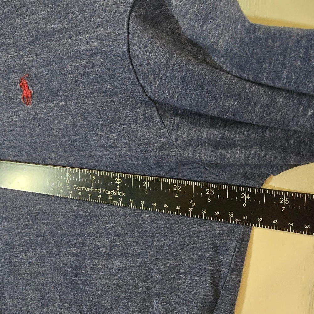 Polo Ralph Lauren Men's Blue Heather V-Neck Long Sleeve T-Shirt XL - Picture 6 of 6